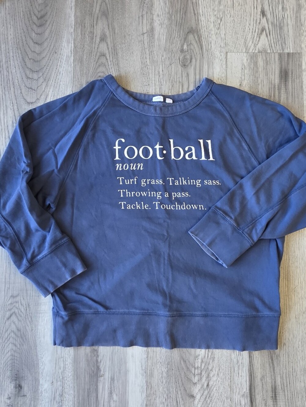Gap Blue Football Graphic Raglan Sweatshirt – Large